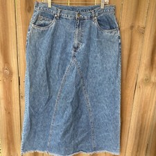 Vintage Y2K CAROLINA BLUES Plus Long Denim Maxi Skirt Modest No Slit 16