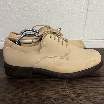 Rockport Mens Margin APM2031G Beige NUBUCK Leather Oxford Shoes Size 10XW