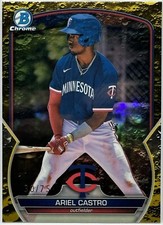 Ariel Castro 2023 Bowman Draft Chrome BDC-150 Yellow Lunar /75 - Minnesota Twins