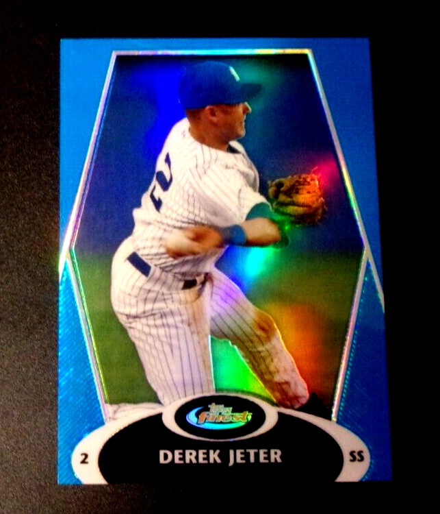🔥🔥 Derek Jeter 2008 Topps Finest #124 BLUE REFRACTOR #'ed 163/299🔥🔥