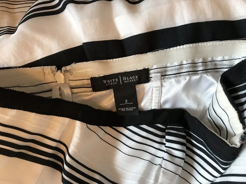 White House Black Market White Black Striped Strapless A-Line Cocktail Dress 2 - Picture 6 of 6