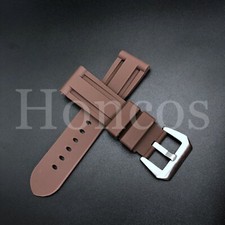 22 MM Brown Soft Rubber Diver Watch Band Strap Fits For Breitling Navitimer 01