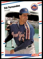 1988 Fleer Baseball Card Sid Fernandez New York Mets #134