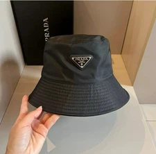 NEW WITH TAGS Prada Black Nylon Bucket Hat unisex 