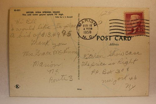 Postcard Geyser Soda Springs ID J9 - Picture 2 of 2