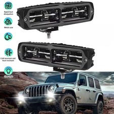 2pcs 6 Led Work Light Bar Driving Spot Flood Pods Offroad Fog Lamp Atv Utv Suv