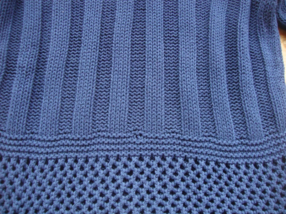 HERBST Pullover dunkelblau navy Gr. 38 v. Passport +++ tolles Lochstrick-Muster - Bild 3 von 4