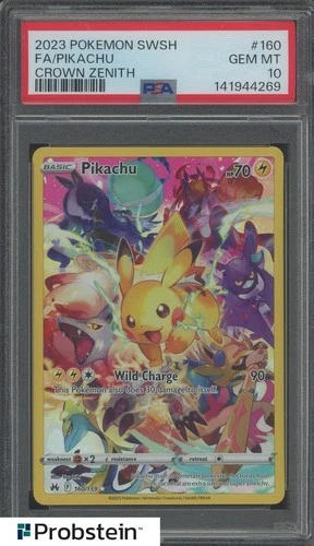 2023 Pokemon SWSH Crown Zenith #160 FA Pikachu PSA 10 GEM MINT