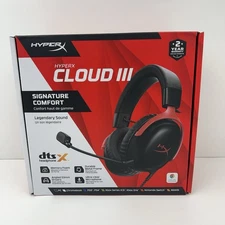 HyperX Cloud III Over-Ear Gaming Wired Headset Black Red New