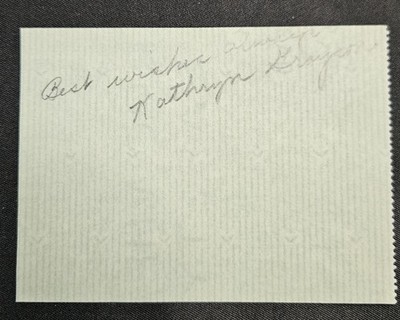 Cathryn Grayson Autograph American Actress Operatic Singer Metro-Goldwyn-Mayer