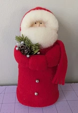 Hearts & Ivy Santa plush stuffed figure 6.5" Hearts and Ivy small red