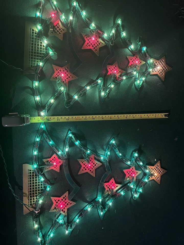 Decoración de silueta eléctrica iluminar ventana árbol de Navidad Foto 2 de 3