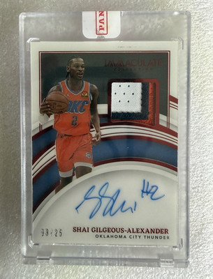 2021-22 Panini Immaculate Shai Gilgeous-Alexander Patch Auto PA-3 Red /25