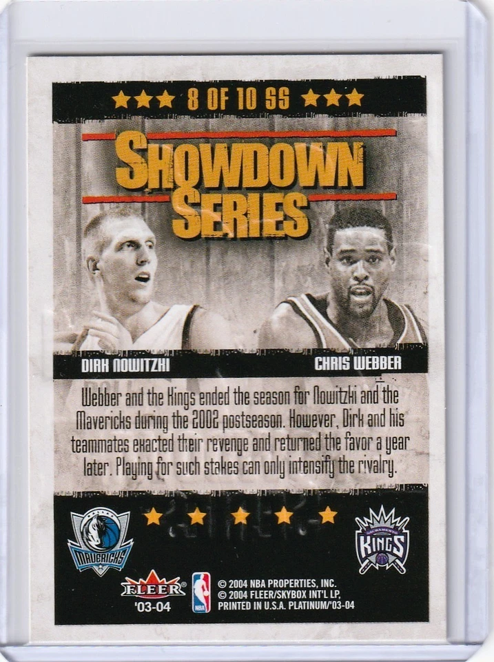 Serie Fleer Platinum Showdown 2003-04 Dirk Nowitzki Chris Webber #8SS HOF Foto 2 de 2