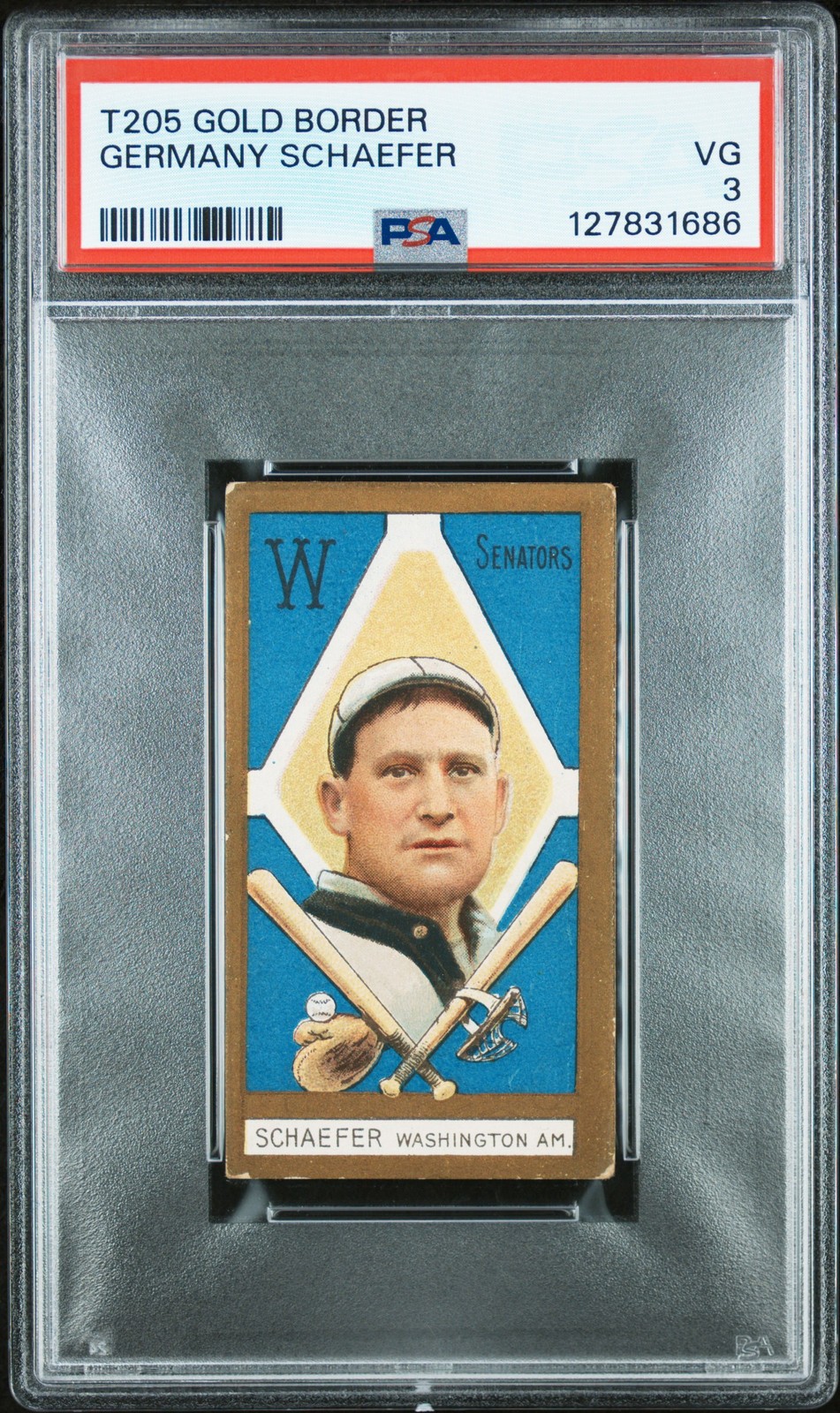 1911 T205 GOLD BORDER GERMANY SCHAEFER PSA 3