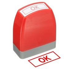 OK Notice Stamp, Office Stamp Pre Inked Stamp, Red