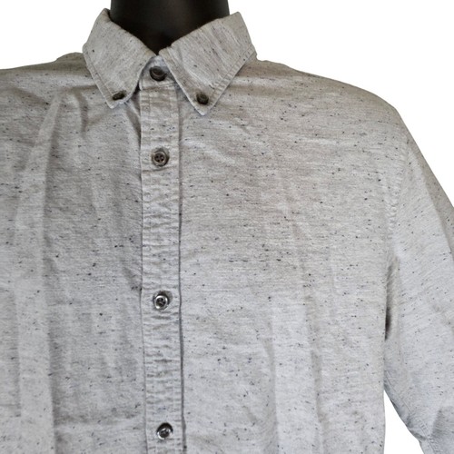 GAP Modern Oxford Button Down Shirt Heather Gray Long Sleeve Casual Mens L Tall