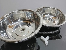 2x Stainless Steel Hand Wash Sink ideal for mobile catering trailers.