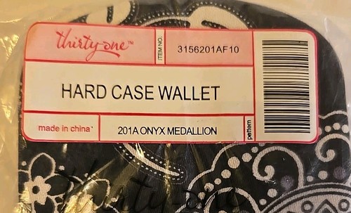 Thirty-One WALLET Paisley Padded Hard Case Clutch Black & white Snap Close SKU3 - Picture 12 of 12