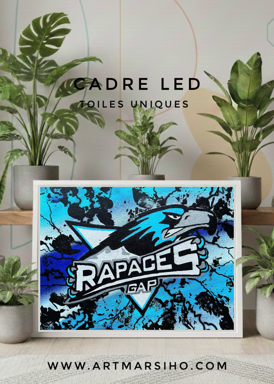 Sweat à capuche Rapace de Gap noir en coton pour les tribunes de la patinoire
