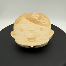 Wooden Baby Tooth Keepsake Box New W/O Box