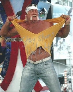 HULK HOGAN CLASSIC SIGNED AUTOGRAPH PHOTO ADDING STAY STRONG