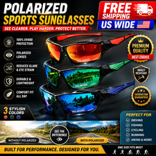New 2025 Polarized Vertex Men AntiGlare Fishing Cycling Driving Sport Sunglasses