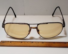 Luxottica Hector Eyeglasses Frame Italy Onyx Grey Metal Aviator Full Rim Vintage