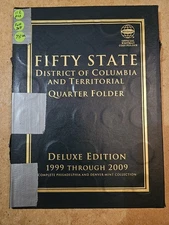 Whitman Fifty State Quarter Folder Deluxe Edition 1999 -2009 COMPLETE P&D - 112