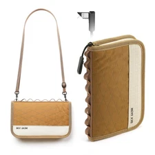 Travel Wallet Passport Holder with Airtag Slot Crossbody Document Organizer w...