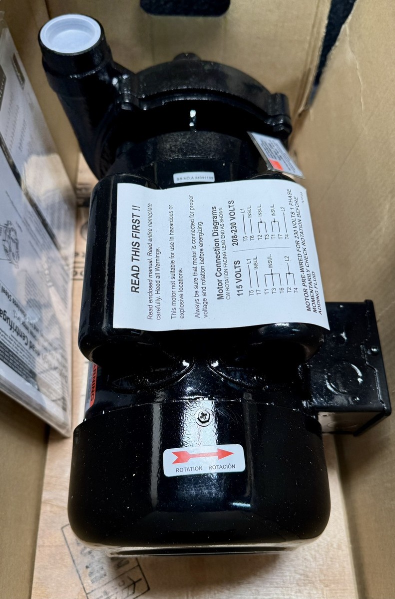 DAYTON 2ZXN6 Centrifugal Pump 115/230V AC 2 hp 1.5