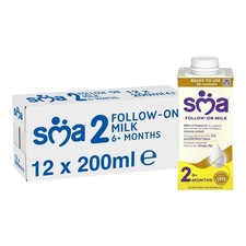 Image of SMA PRO Follow On Baby Milk 200ml, 6 Months+, Pack of 12 - Iron Enriched