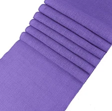 MDS 5 PCS 100% Natural 12 x 108 inch Lavender Burlap Table Runner, Rustic Far...