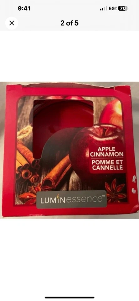 4 velas festoneadas perfumadas con canela y manzana 3 oz luminosidad hasta 25 horas Foto 2 de 3