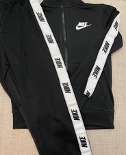 Nike Boys Black Tricot Tracksuit With White Accents NWT Sz 4-5 Years