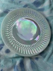 2 Vintage Federal Glass Moon glow Iridescent Dinner Plate.