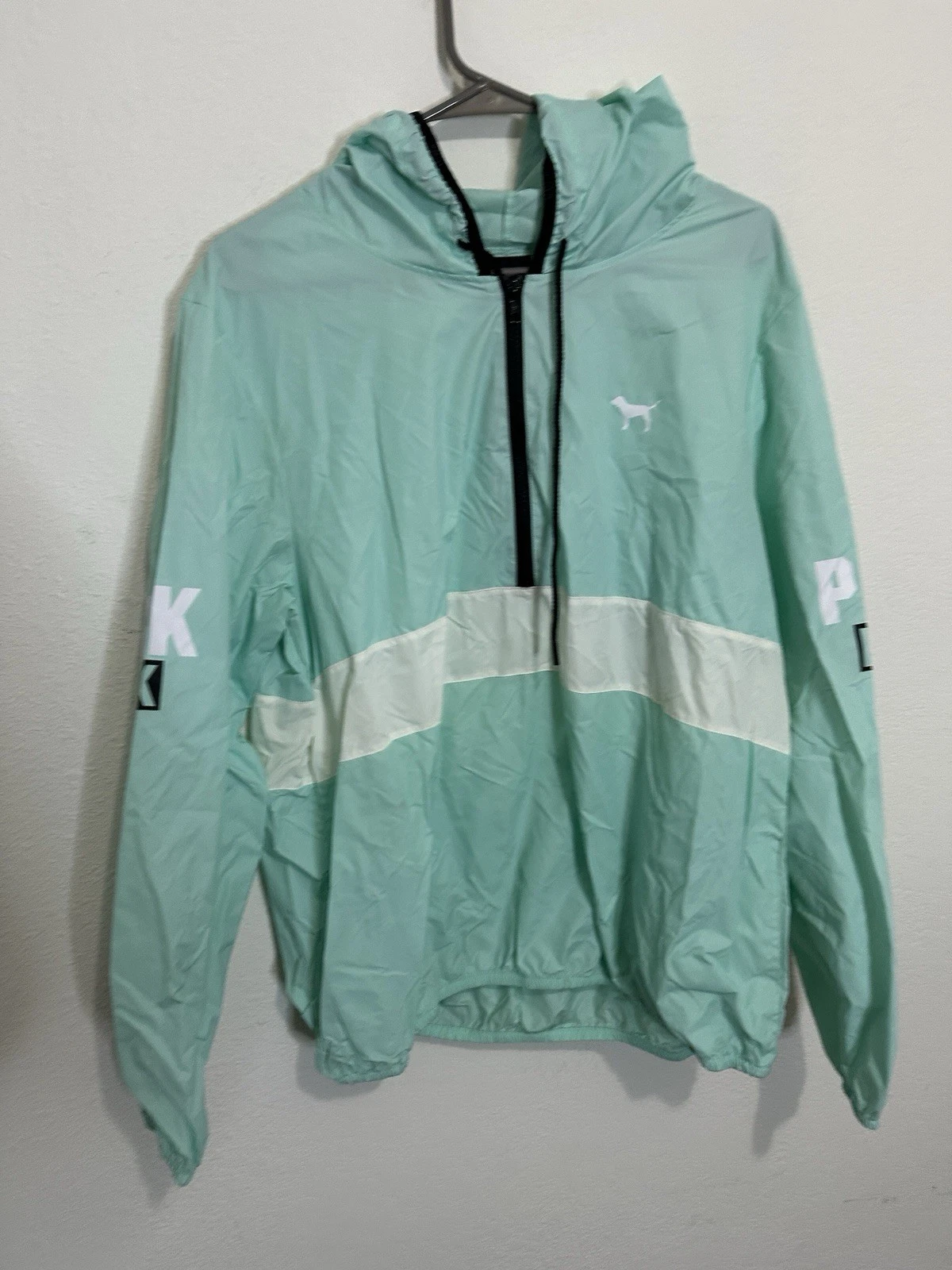 UNDERCOVER Giacca a vento Victoria’s Secret ROSA verde chiaro logo cane taglia media