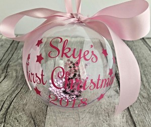 baby girl first christmas bauble