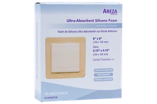 Ultra-Absorbent Silicone Foam with Adhesive Border - 6" x 6" (10 per Box)