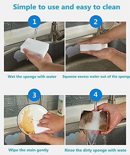 Magic Sponges Eraser,10 Pack Melamine Sponge in Bulk,2X Density,Long Lasting,Cle - Picture 4 of 8
