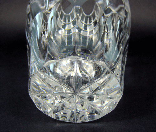 Imposant Czech Cut Crystal Glass ART DÉCO Vase with Squares Bohemia 1930s - Picture 11 of 11