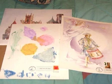 Lot of 3 First Day Of Issue Stamp Lithograph Prints Architectect Christmas Learn