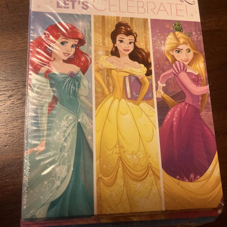 Disney Princess Invitations Thank You Cards Little Mermaid Belle 8 Each Sealed - Image 4 of 4