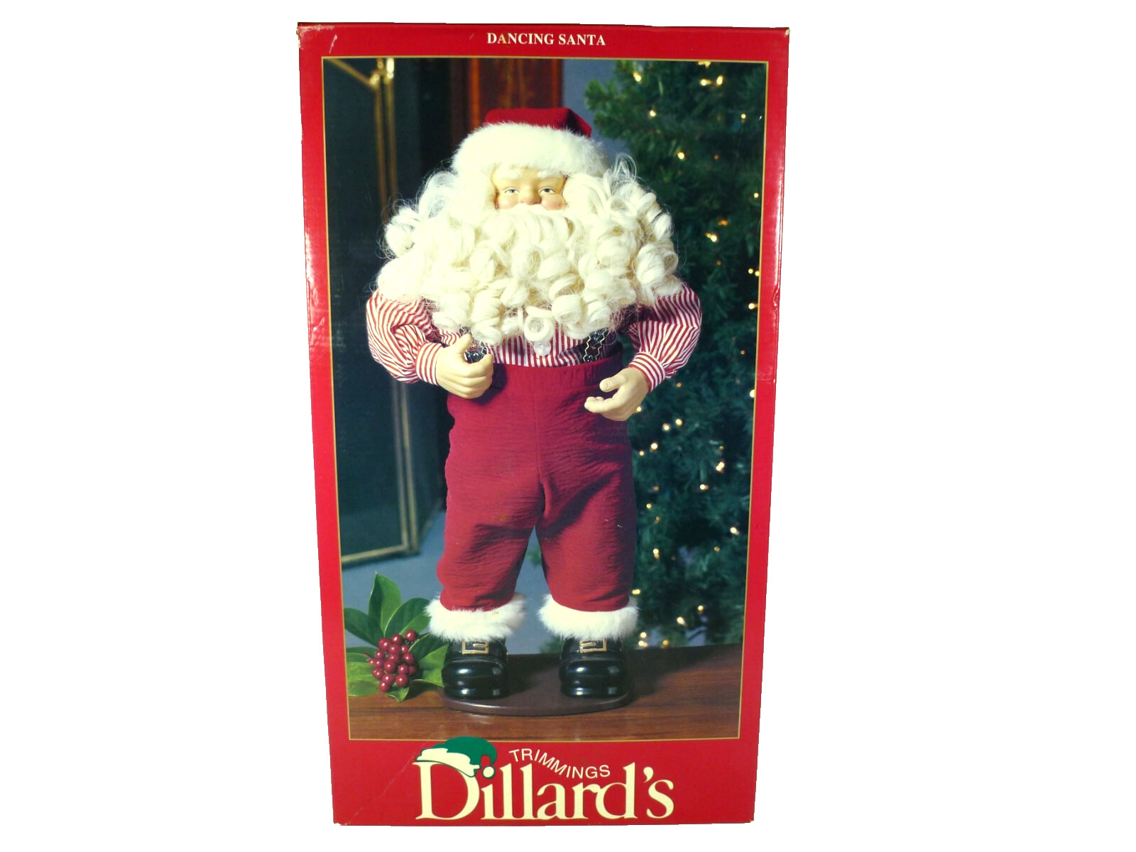 Christmas Vintage Dancing Santa Dillards 1998 Deluxe Trimmings w Original Box