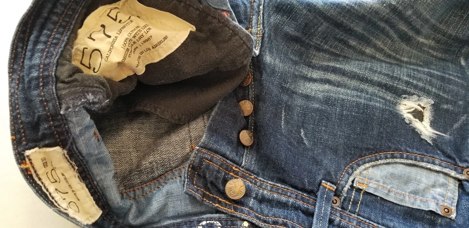 Jean de mezclilla de algodón hecho a mano Mechaly Bootleg 575 para hombre - 30x32 azul Foto 4 de 4