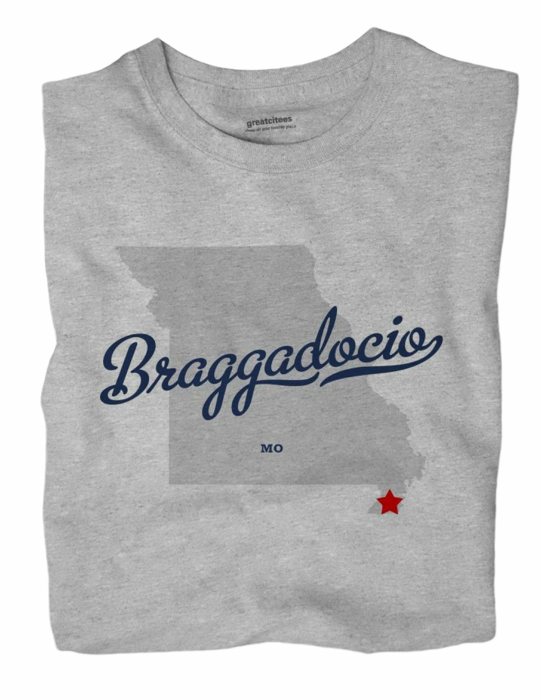 Braggadocio Missouri MO TShirt MAP eBay
