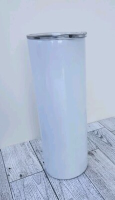 6 Pack Sublimation Tumblers bulk 20 oz Skinny Straight White