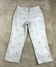 Lilly Pulitzer Womens pants 2 capri cropped queen Bee Pink embroidered Beach