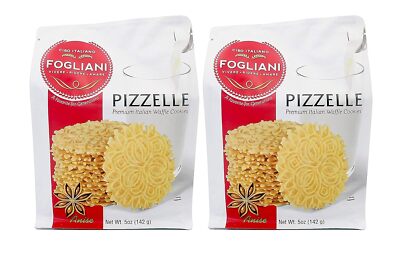 Fogliani Anise Pizzelle Waffle Cookies, 5 ounce (Pack of 2)