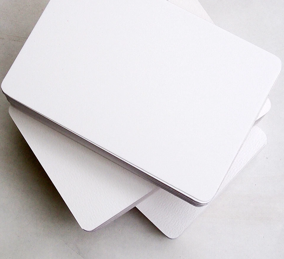 100 Watercolour Flat Blank Cards,100% Cotton 300G Paper,Round Corners 155x105mm - image 3 of 4
